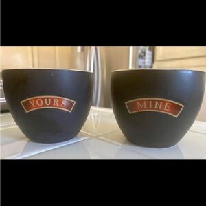Bailey’s Ceramic 'Yours & Mine' Cups Mugs Set of 2  NEW